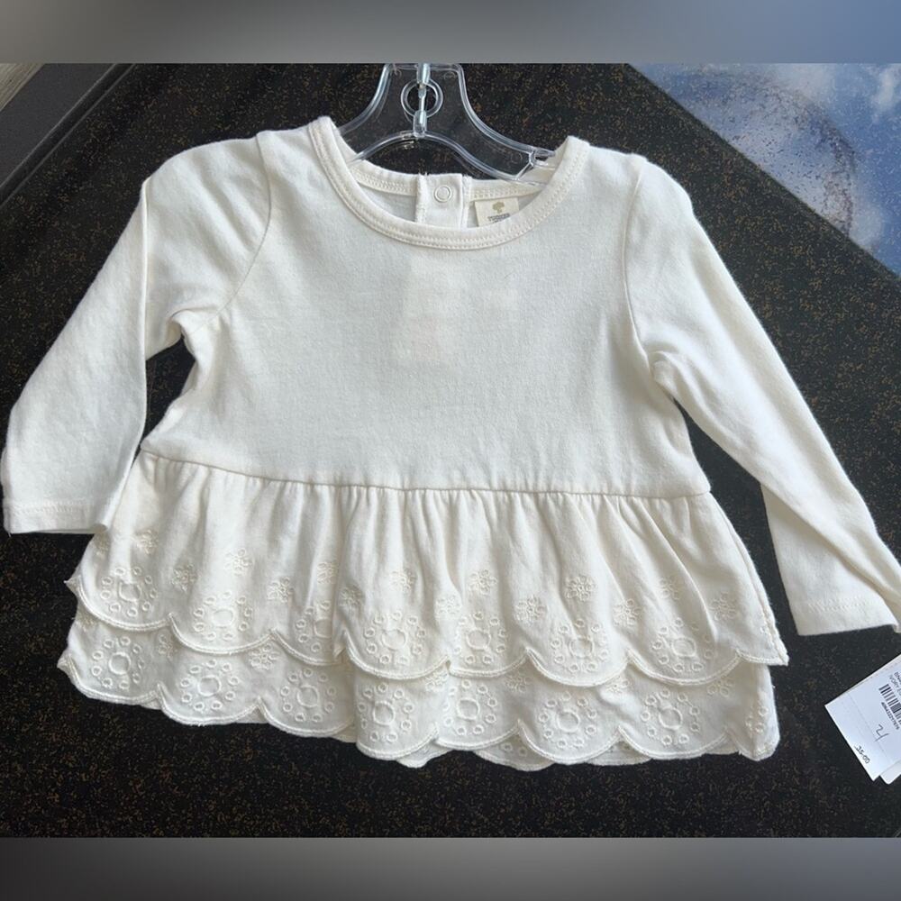 Tucker + Tate White Long Sleeve Top- Size 6 Months